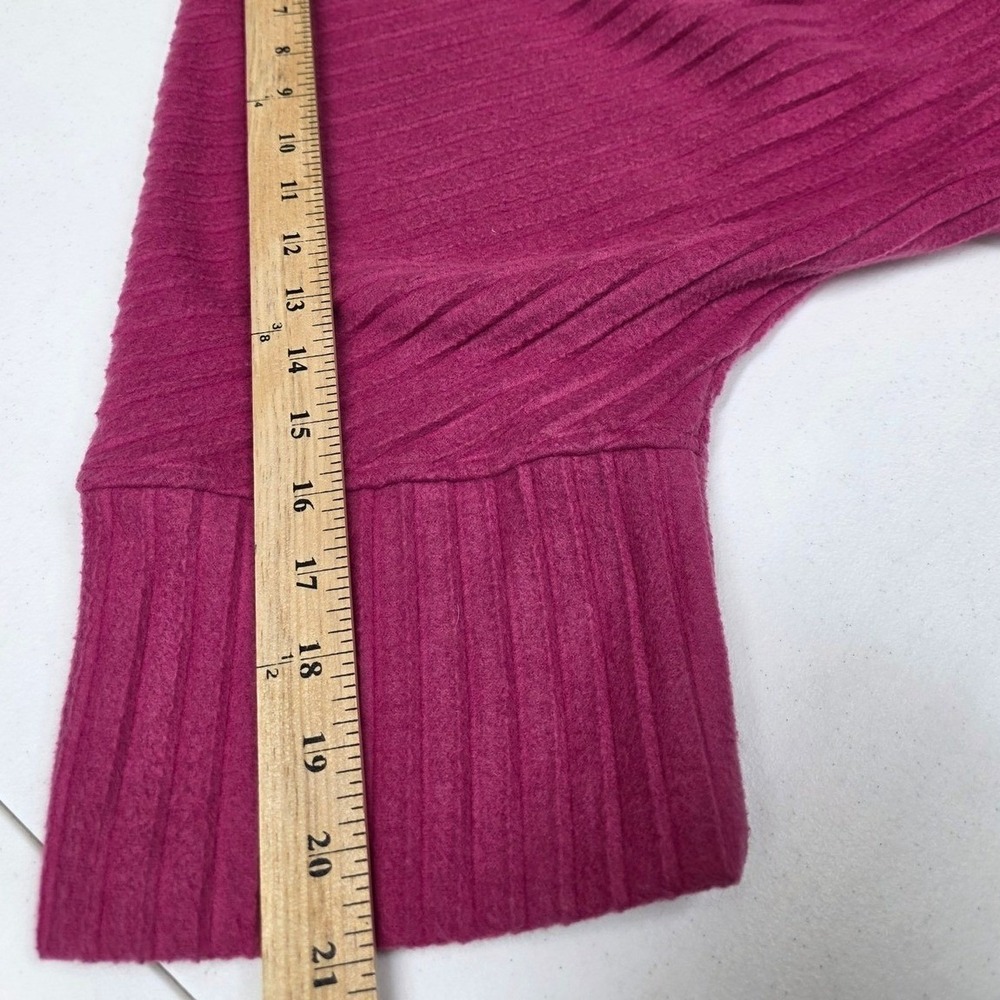 Blair Womens XL Magenta Pink Ribbed Cowl Neck Poncho Sweater Dolman Sleeve - Picture 7 of 7